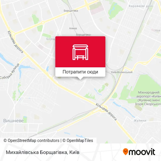 Карта Михайлівська Борщагівка