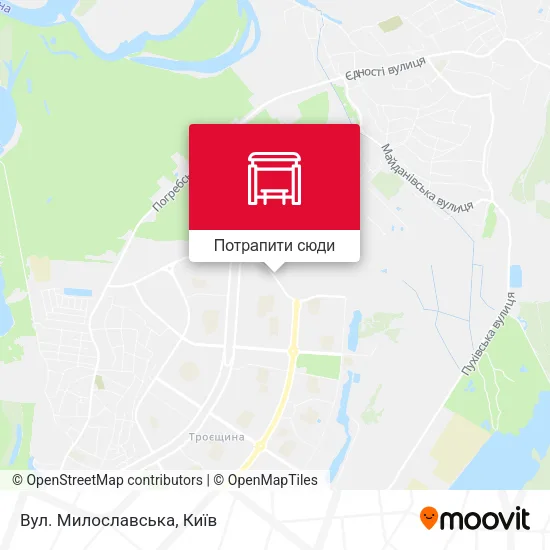 Карта Вул. Милославська