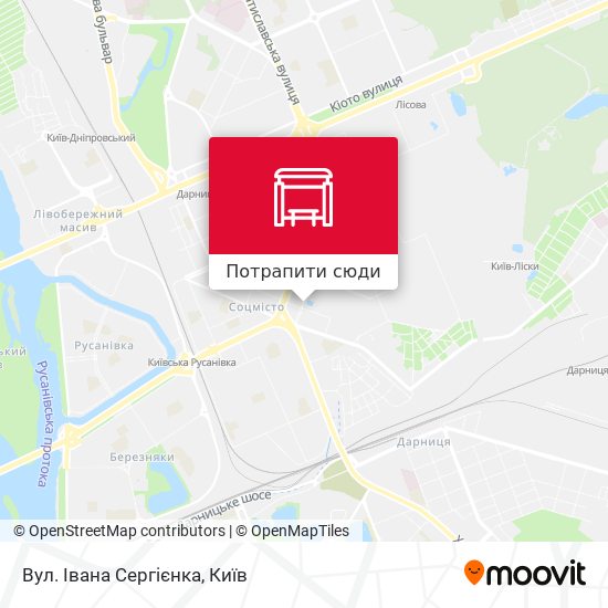 Карта Вул. Івана Сергієнка