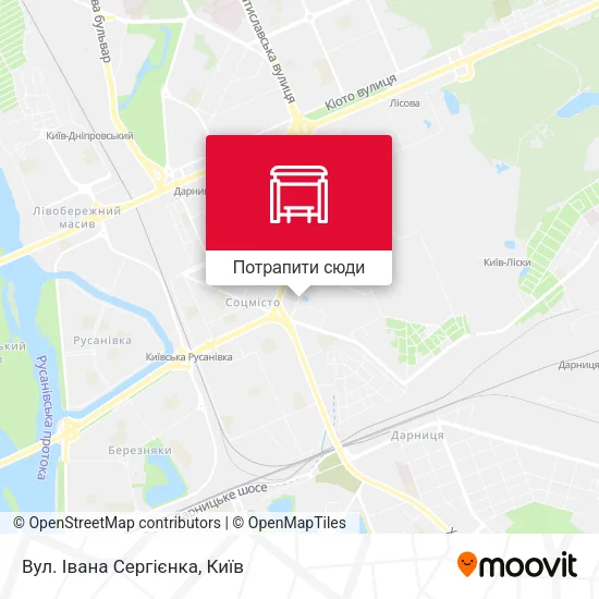 Карта Вул. Івана Сергієнка