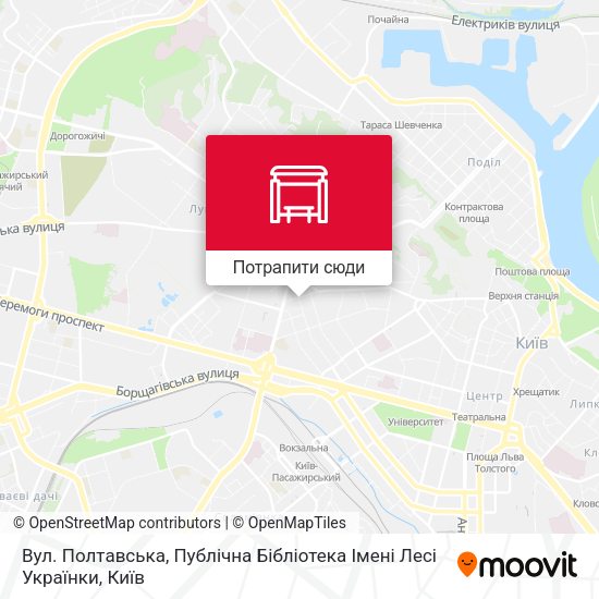 Карта Вул. Полтавська, Публічна Бібліотека Імені Лесі Українки