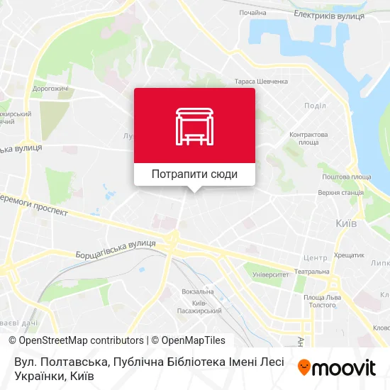 Карта Вул. Полтавська, Публічна Бібліотека Імені Лесі Українки