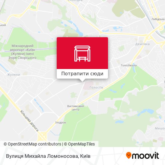 Карта Вулиця Михайла Ломоносова