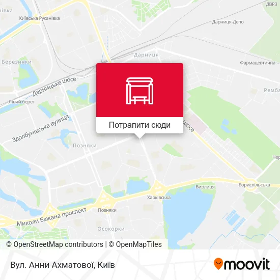 Карта Вул. Анни Ахматової