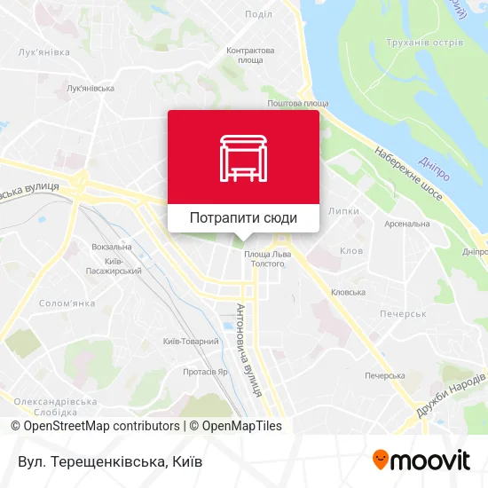 Карта Вул. Терещенківська