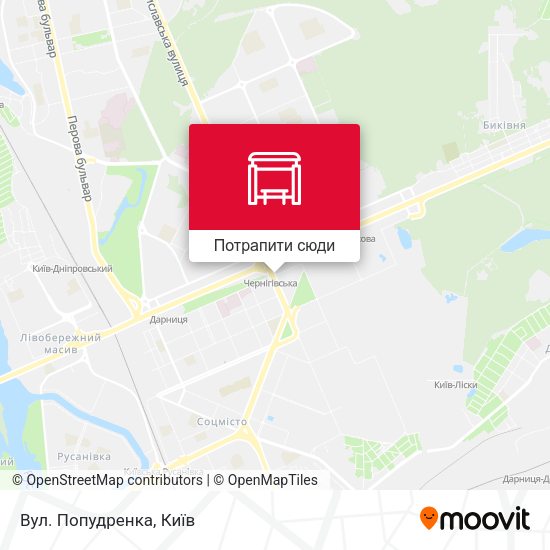 Карта Вул. Попудренка