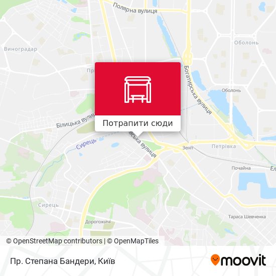 Карта Пр. Степана Бандери