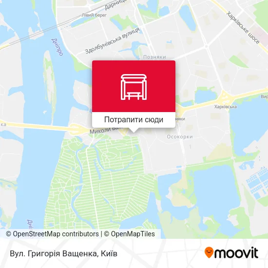 Карта Вул. Григорія Ващенка