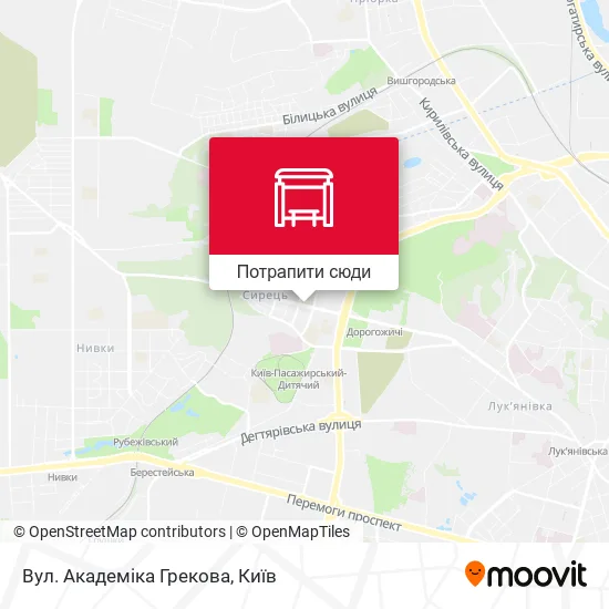 Карта Вул. Академіка Грекова