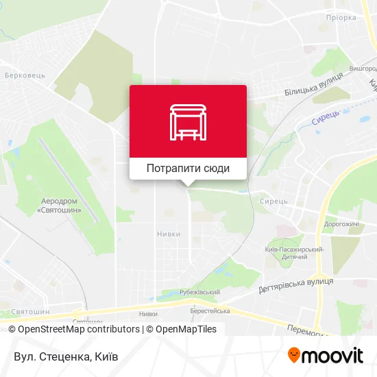 Карта Вул. Стеценка