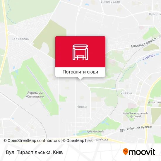 Карта Вул. Тираспільська