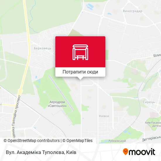 Карта Вул. Академіка Туполєва