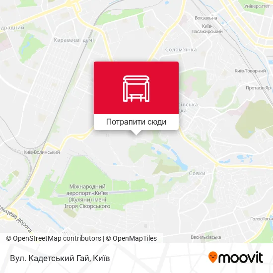 Карта Вул. Кадетський Гай