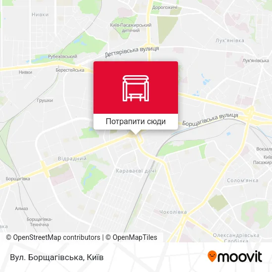 Карта Вул. Борщагівська