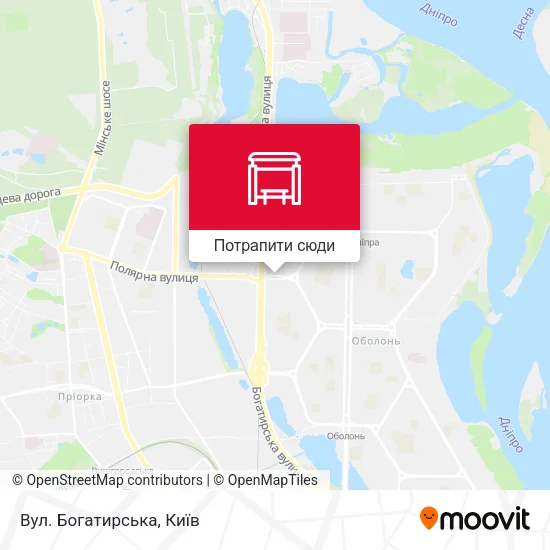Карта Вул. Богатирська