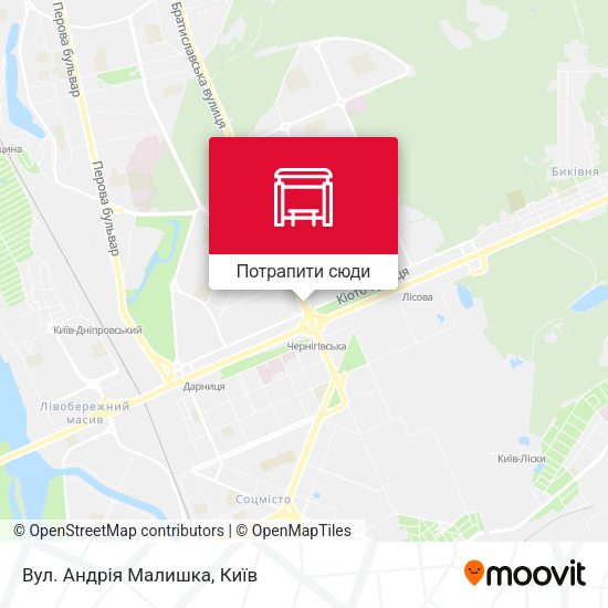 Карта Вул. Андрія Малишка
