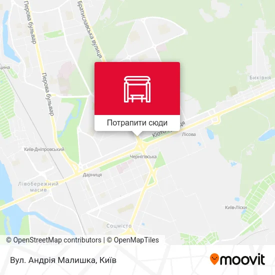 Карта Вул. Андрія Малишка