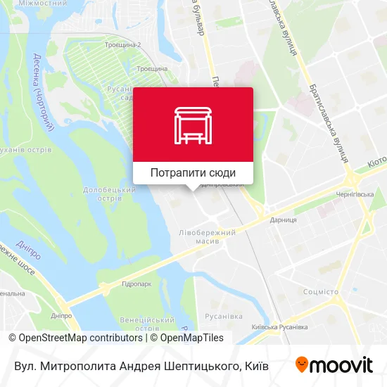 Карта Вул. Митрополита Андрея Шептицького