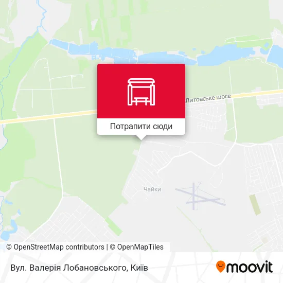 Карта Вул. Валерія Лобановського