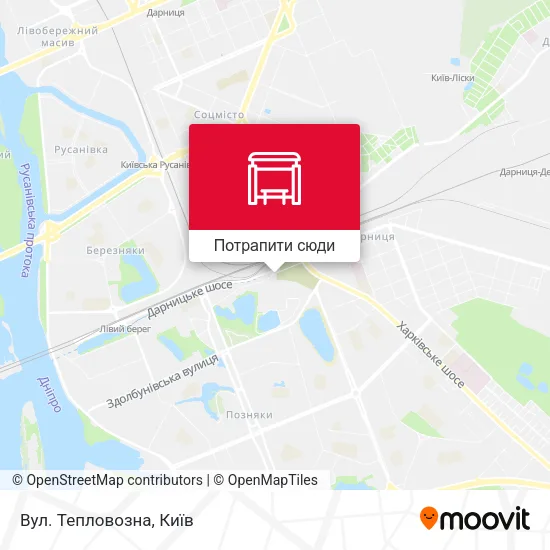 Карта Вул. Тепловозна