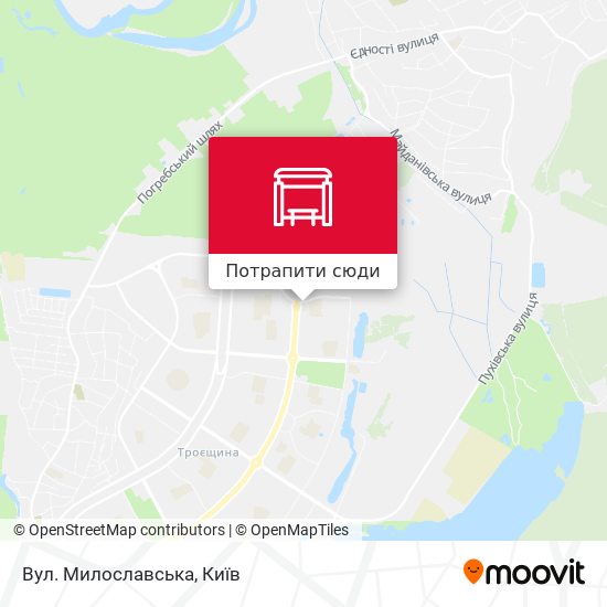 Карта Вул. Милославська