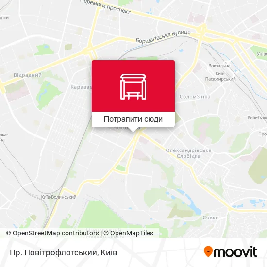 Карта Пр. Повітрофлотський