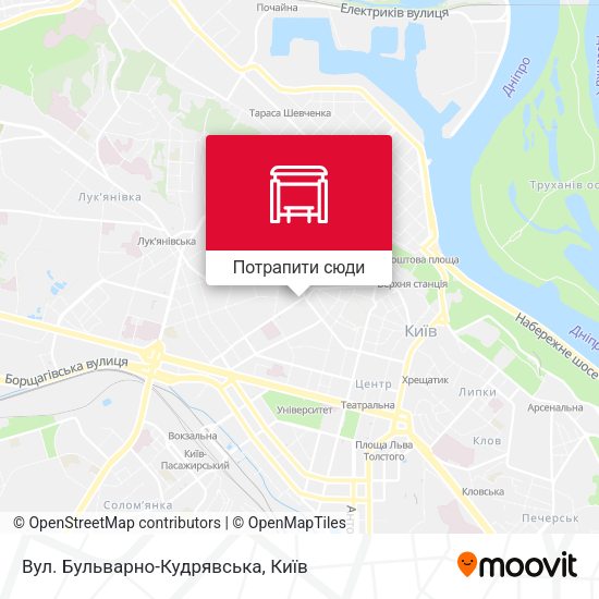 Карта Вул. Бульварно-Кудрявська