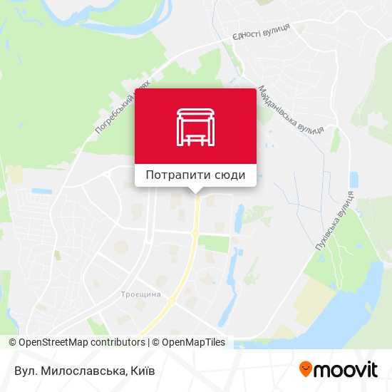 Карта Вул. Милославська