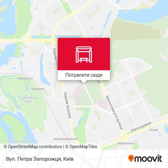 Карта Вул. Петра Запорожця
