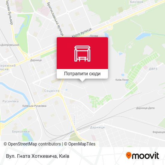 Карта Вул. Гната Хоткевича