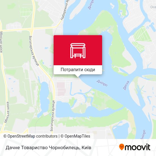 Карта Дачне Товариство Чорнобилець