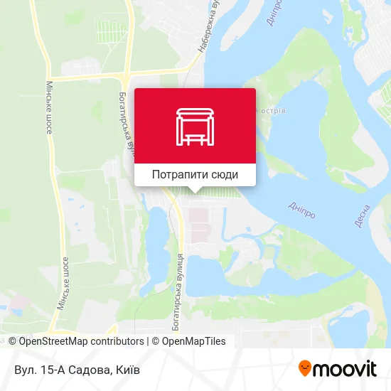 Карта Вул. 15-А Садова