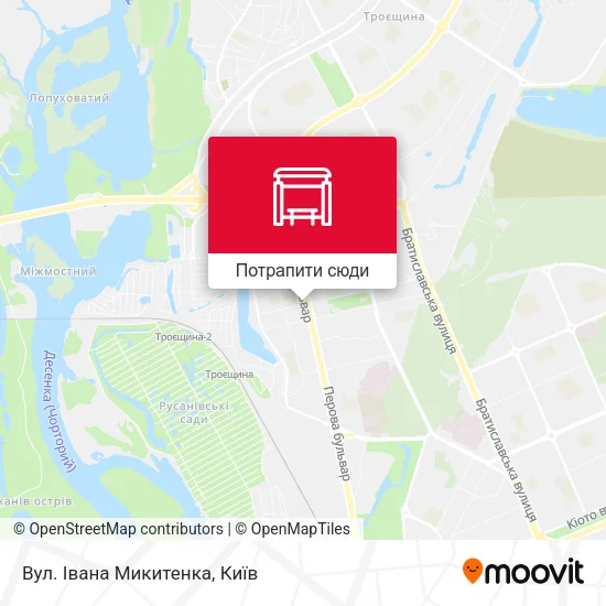 Карта Вул. Івана Микитенка