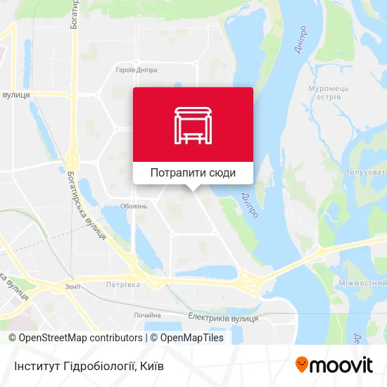 Карта Інститут Гідробіології