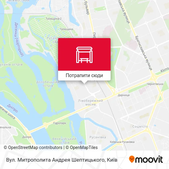 Карта Вул. Митрополита Андрея Шептицького