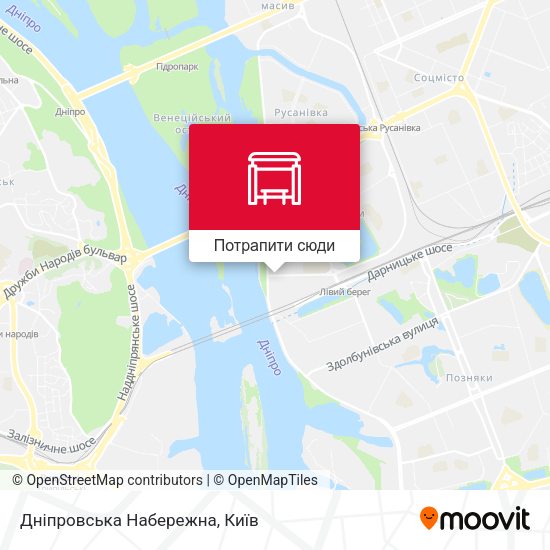 Карта Дніпровська Набережна