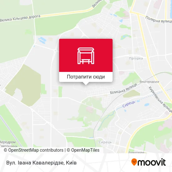 Карта Вул. Івана Кавалерідзе