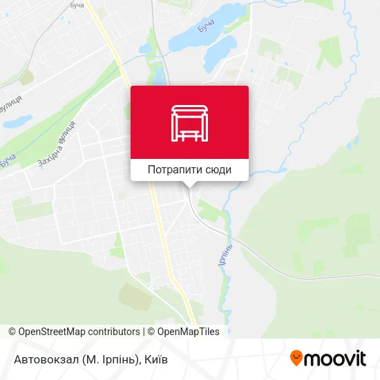 Карта Автовокзал (М. Ірпінь)