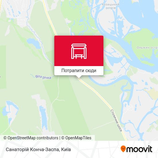 Карта Санаторій Конча-Заспа