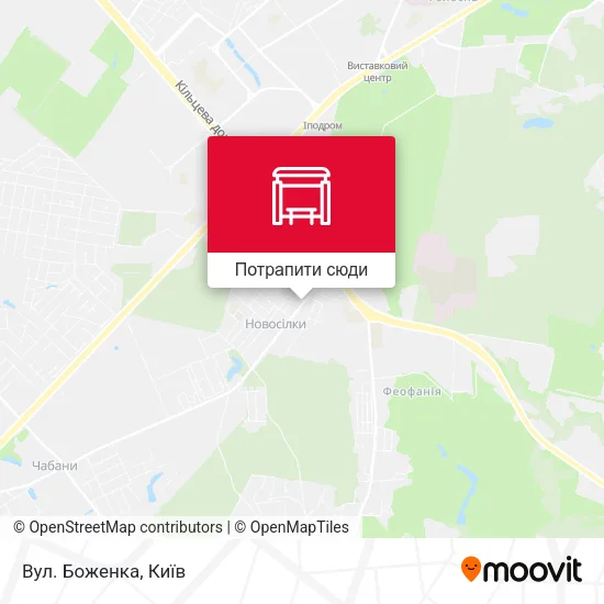 Карта Вул. Боженка