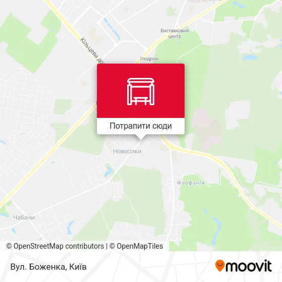 Карта Вул. Боженка