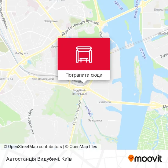 Карта Автостанція Видубичi