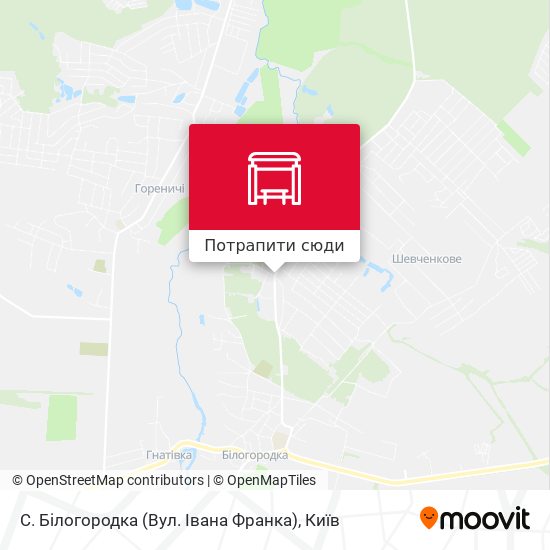 Карта С. Білогородка (Вул. Івана Франка)