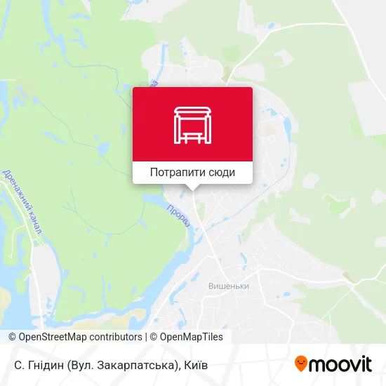 Карта С. Гнідин (Вул. Закарпатська)