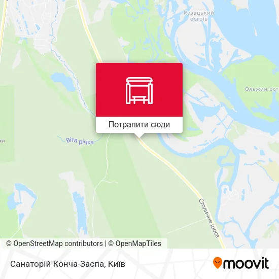 Карта Санаторій Конча-Заспа