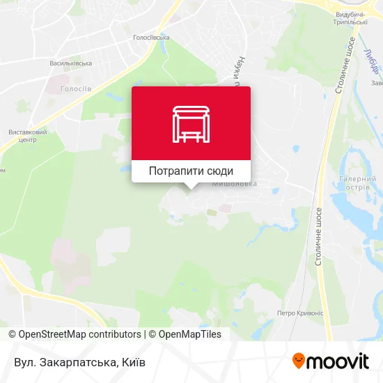 Карта Вул. Закарпатська