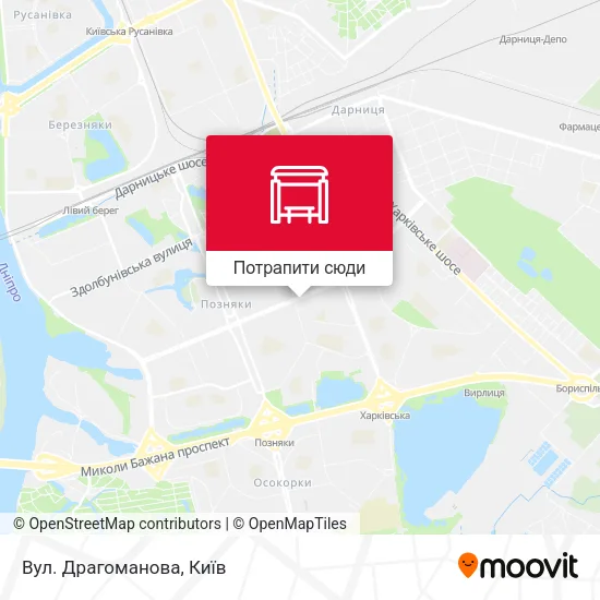 Карта Вул. Драгоманова