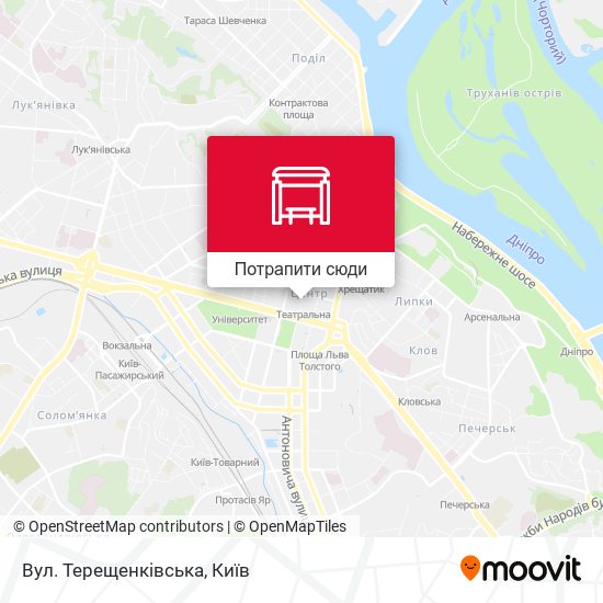 Карта Вул. Терещенківська