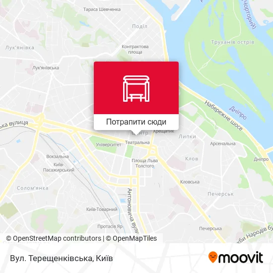 Карта Вул. Терещенківська