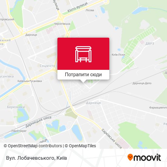 Карта Вул. Лобачевського